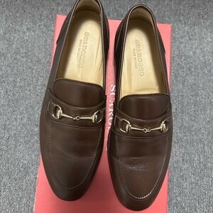Scarosso Men’s Loafers Size 43.5 Alessandro Brown Calf Leather Made In Italy